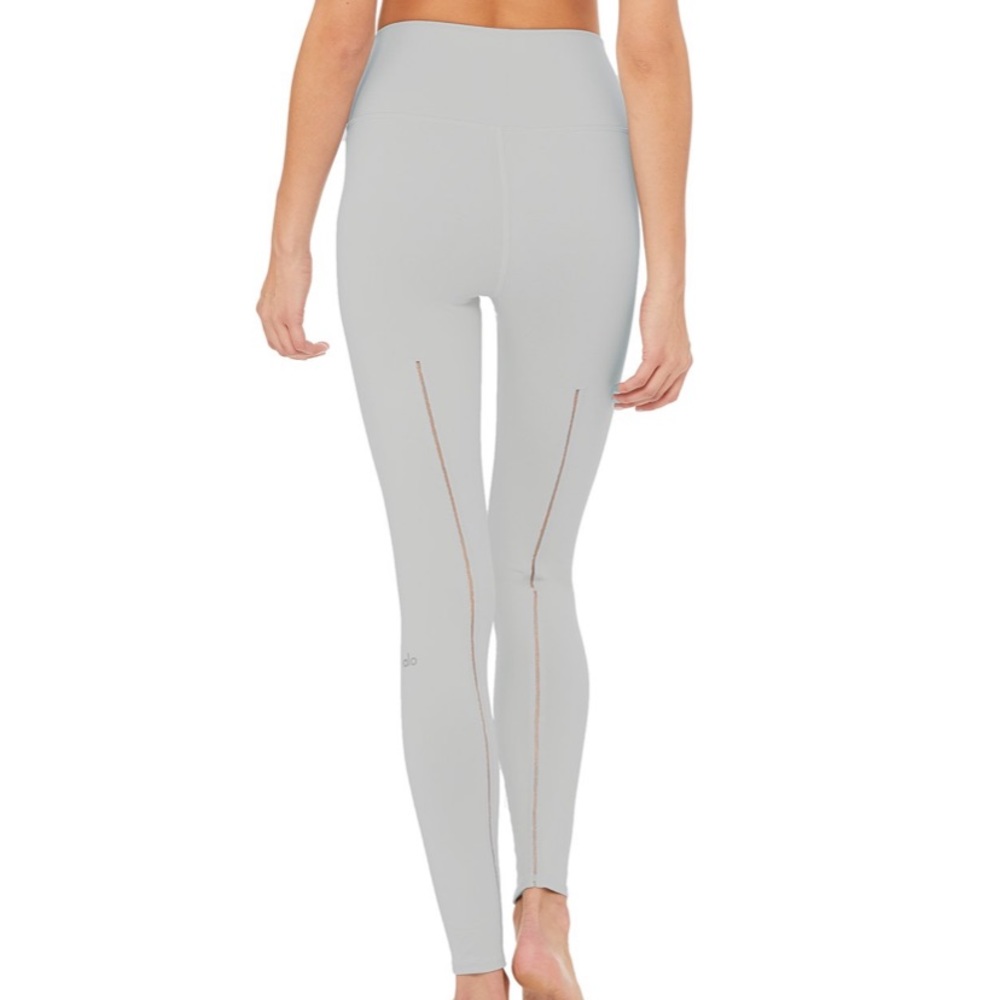 alo high waist dash legging dove grey xs
